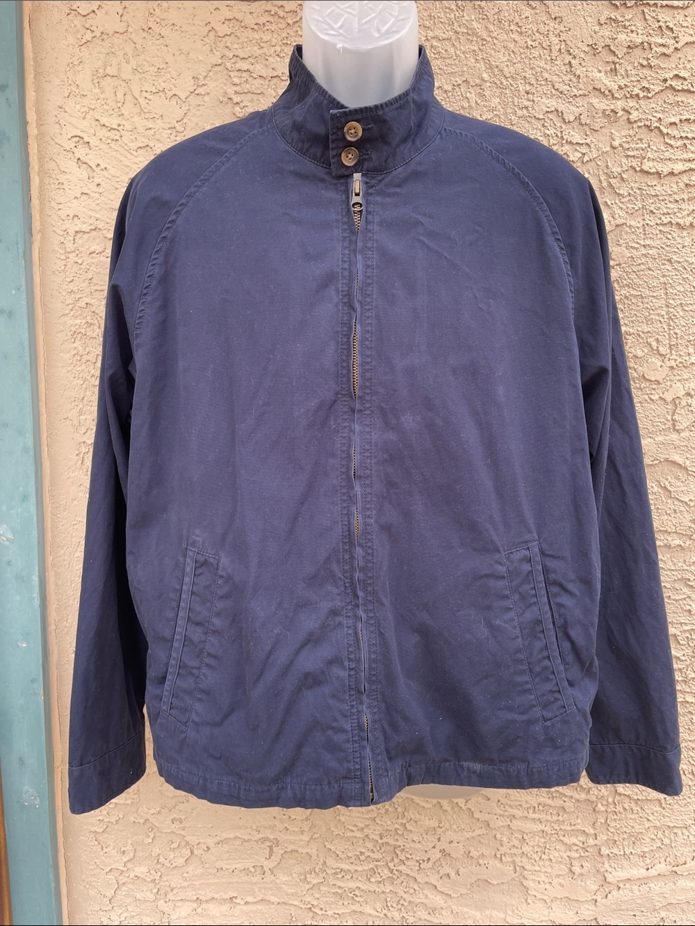 J Crew windbreaker jacket lightweight zip gorpcore casual cotton navy large